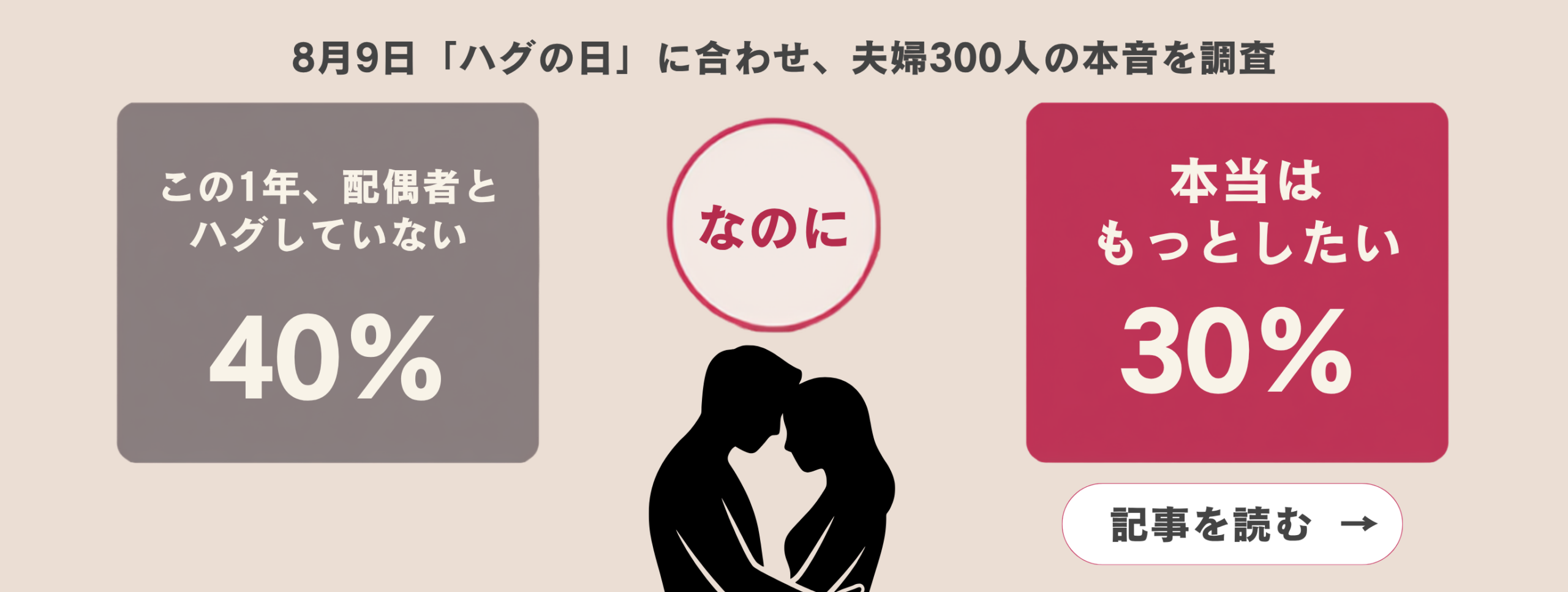 令和のハグ文化について、調べてみた。——8月9日「ハグの日」に、既婚300人の本音を聞きました